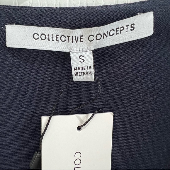 NWT Collective Concept (Nordstrom) Flutter Faux Wrap Dress Small Navy Floral - Picture 8 of 13